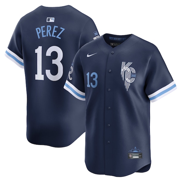 Men's Kansas City Royals Salvador Perez Nike Navy City Connect Limited Player Jersey
