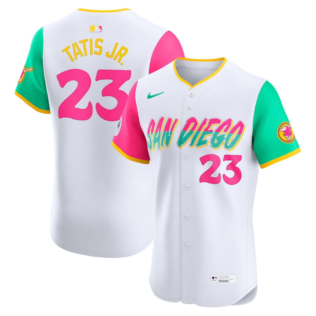 Men's San Diego Padres Fernando Tatis Jr. Nike White City Connect Sponsor Patch Elite Player Jersey
