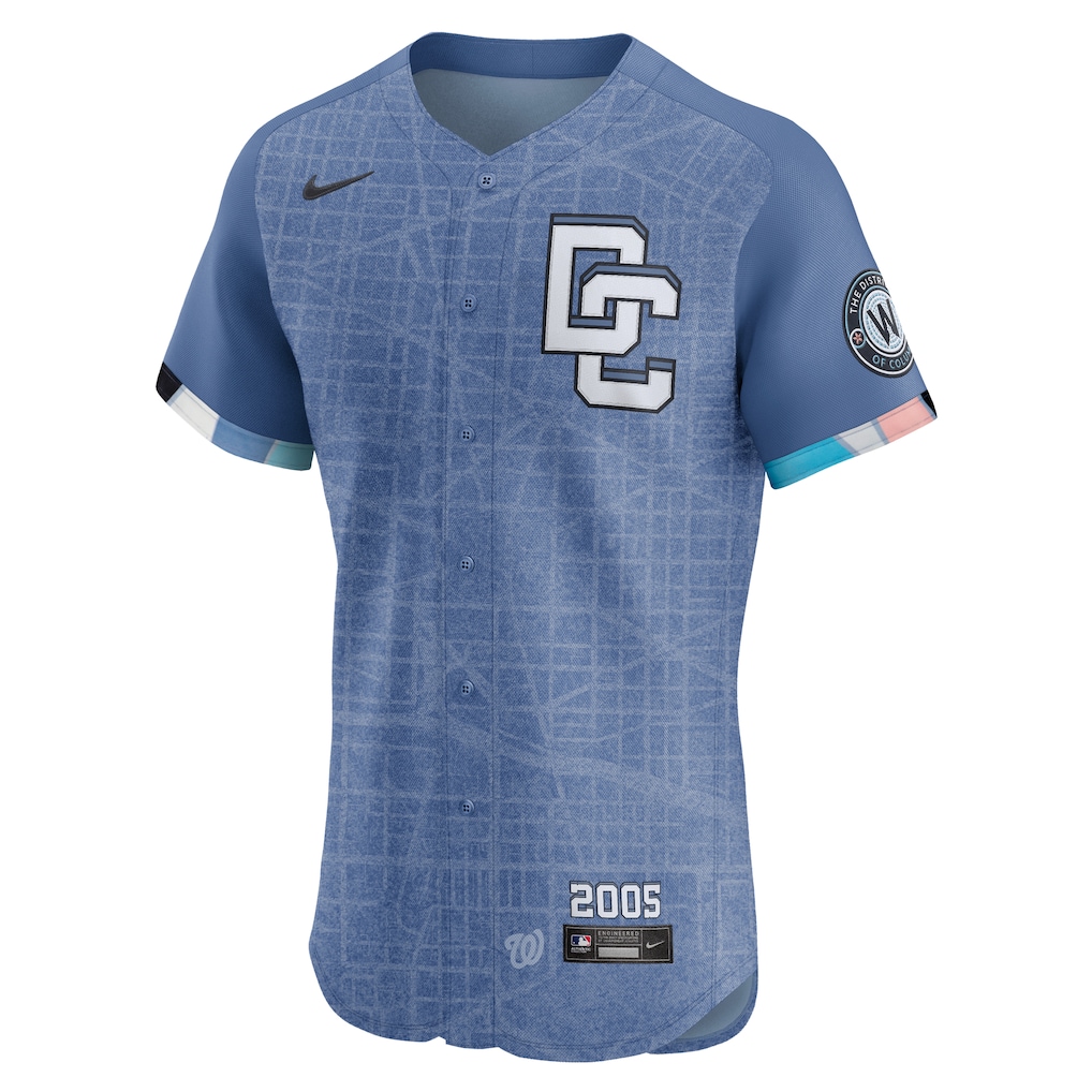 Men's Washington Nationals Dylan Crews Nike Blue 2025 City Connect Elite Player Jersey