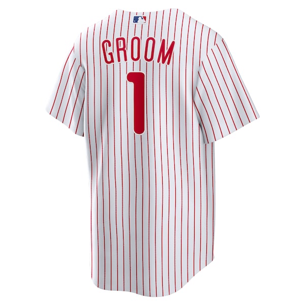 Men's Philadelphia Phillies Nike White #1 Groom Home Replica Jersey