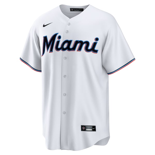 Men's Miami Marlins Nike White Home Replica Team Jersey