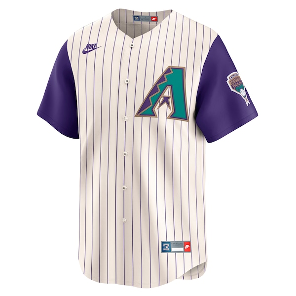 Men's Arizona Diamondbacks Luis Gonzalez Nike Cream Throwback Cooperstown Collection Limited Jersey
