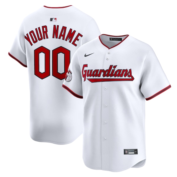 Men's Cleveland Guardians Nike White Home Limited Custom Jersey