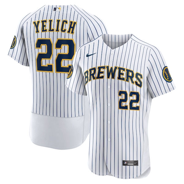 Men's Milwaukee Brewers Christian Yelich Nike White Alternate Authentic Player Jersey