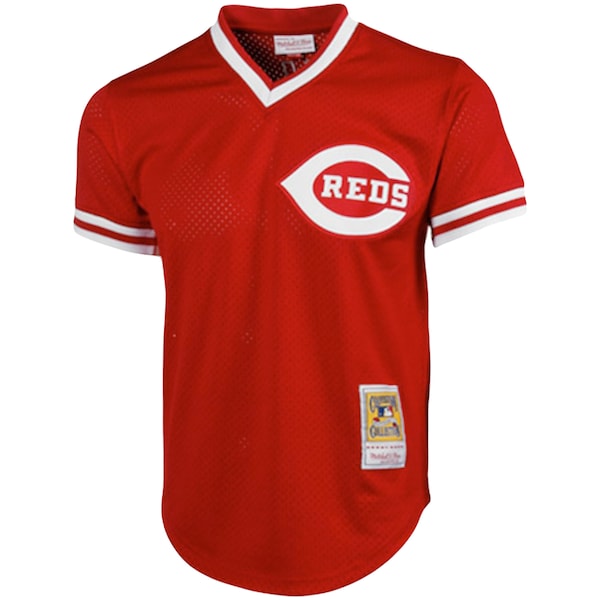 Men's Cincinnati Reds Johnny Bench Mitchell & Ness Red Cooperstown Collection Big & Tall Mesh Batting Practice Jersey