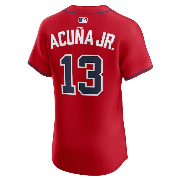 Men's Atlanta Braves Ronald Acu?a Jr. Nike Red Alternate 2 Elite Jersey
