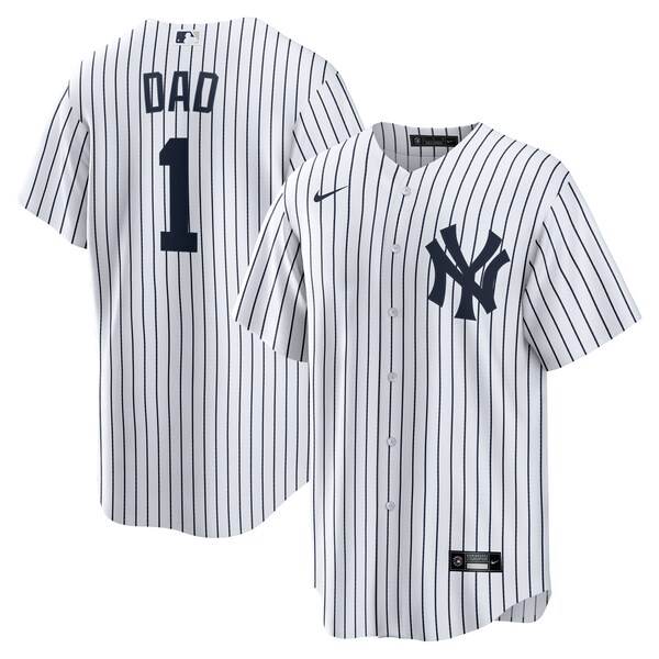 Men's New York Yankees Nike White #1 Dad Home Replica Jersey