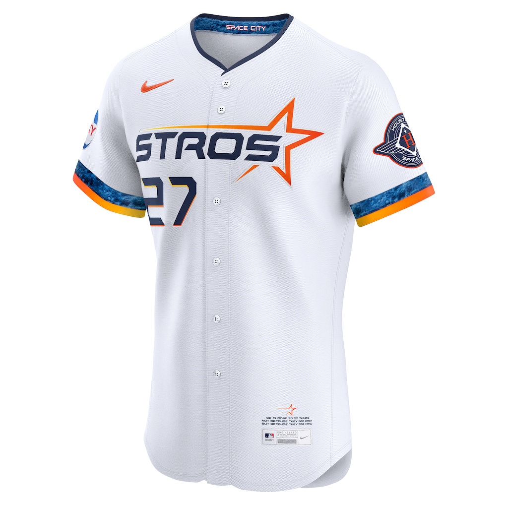 Men's Houston Astros Jose Altuve Nike White 2025 City Connect Elite Player Jersey