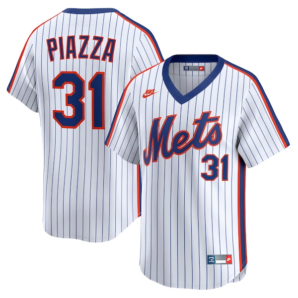 Men's New York Mets Mike Piazza Nike White Throwback Cooperstown Collection Limited Jersey