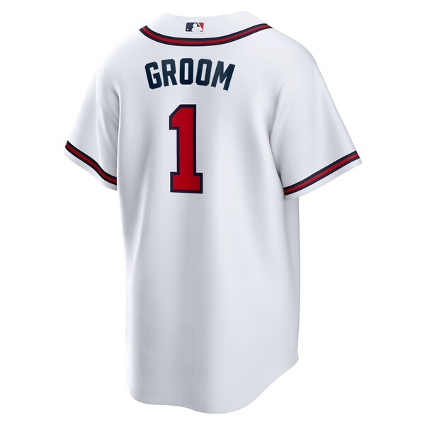 Men's Atlanta Braves Nike White #1 Groom Home Replica Jersey