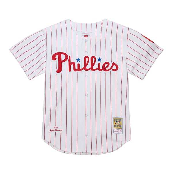 Men's Philadelphia Phillies Ryan Howard Mitchell & Ness White Cooperstown Collection Authentic Jersey