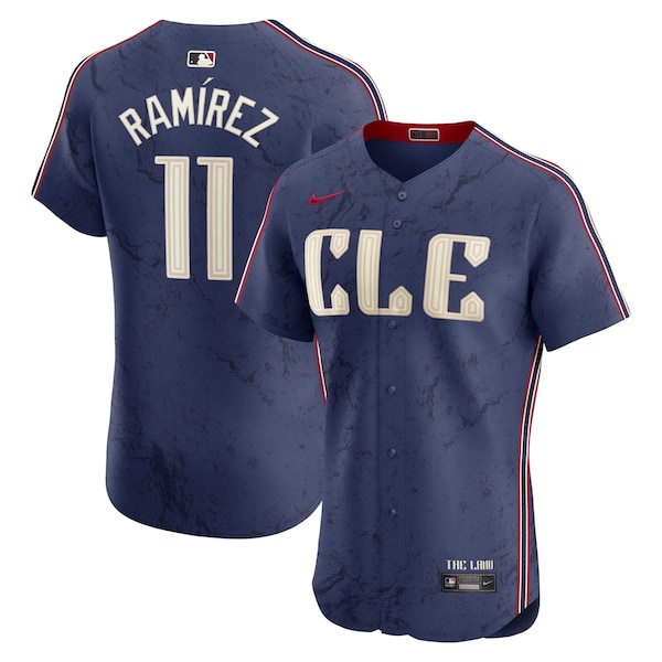 Men's Cleveland Guardians José Ramírez Nike Navy City Connect Elite Jersey