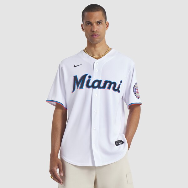 Men's Miami Marlins Ichiro Suzuki Nike White 2025 Baseball Hall of Fame Name & Number Retired Replica Jersey