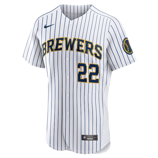 Men's Milwaukee Brewers Christian Yelich Nike White Team Alternate Authentic Player Jersey