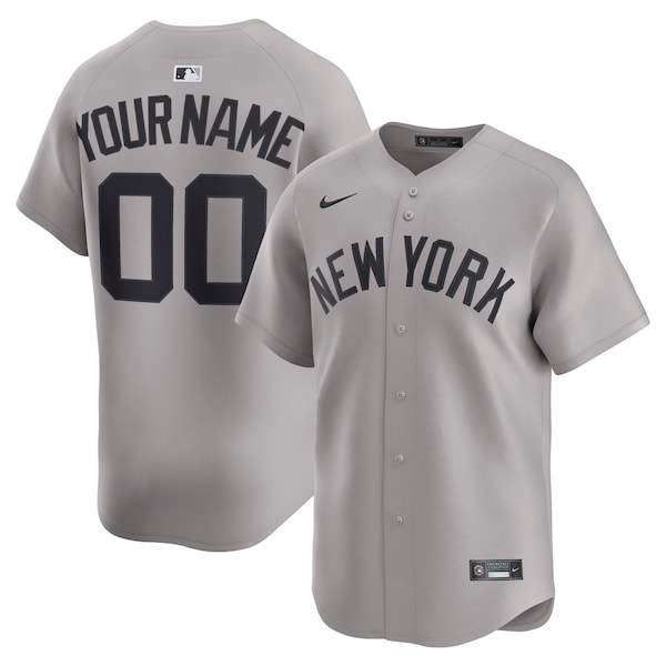 Men's New York Yankees Nike Gray Away Limited Custom Jersey