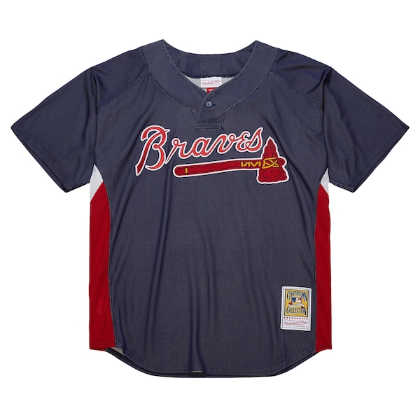 Men's Atlanta Braves John Smoltz Mitchell & Ness Navy Cooperstown Collection Mesh Batting Practice Jersey