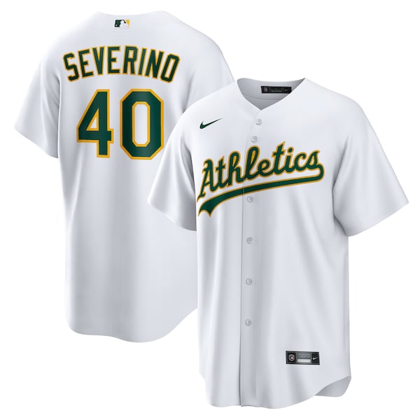 Men's Athletics Luis Severino Nike White Home Replica Jersey
