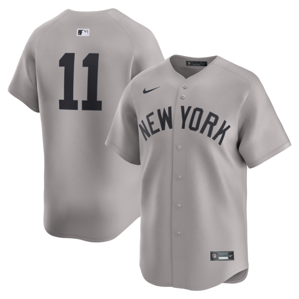 Men's New York Yankees Anthony Volpe Nike Gray Road Limited Player Jersey