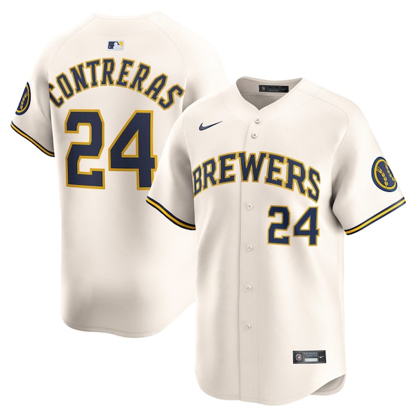Men's Milwaukee Brewers William Contreras Nike Cream Home Limited Player Jersey