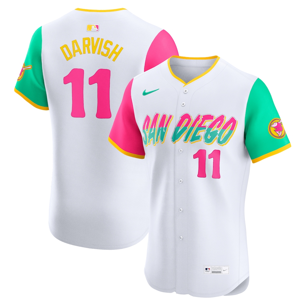 Men's San Diego Padres Yu Darvish Nike White City Connect Elite Player Jersey