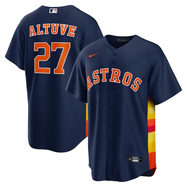 Men's Houston Astros Jose Altuve Nike Navy Alternate 2 Replica Jersey