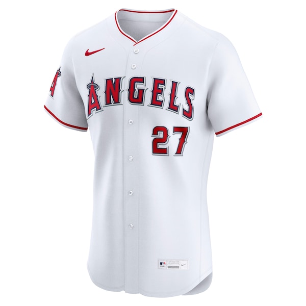 Men's Los Angeles Angels Mike Trout Nike White Home Elite Player Jersey