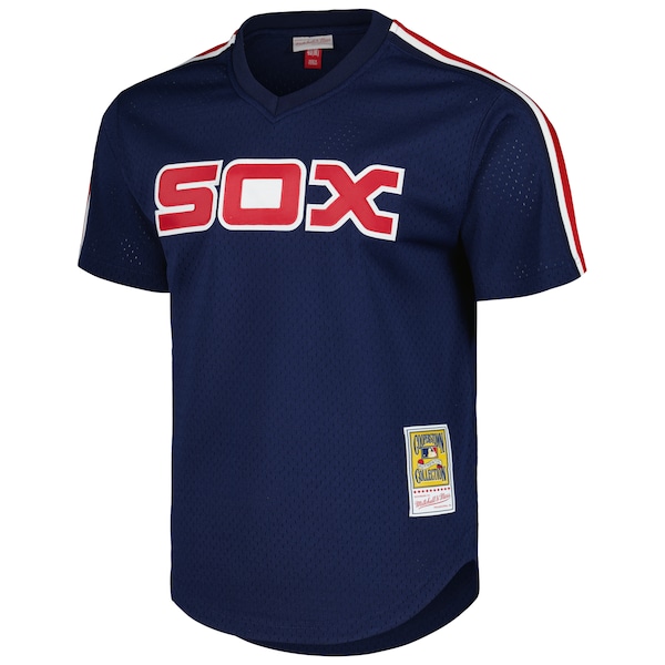 Men's Chicago White Sox Carlton Fisk Mitchell & Ness Navy 1983 Cooperstown Collection Mesh Batting Practice Jersey