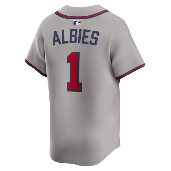 Men's Atlanta Braves Ozzie Albies Nike Gray Road Limited Player Jersey