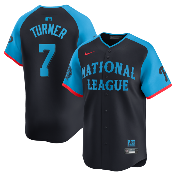 Men's National League Trea Turner Nike Navy 2024 MLB All-Star Game Limited Player Jersey