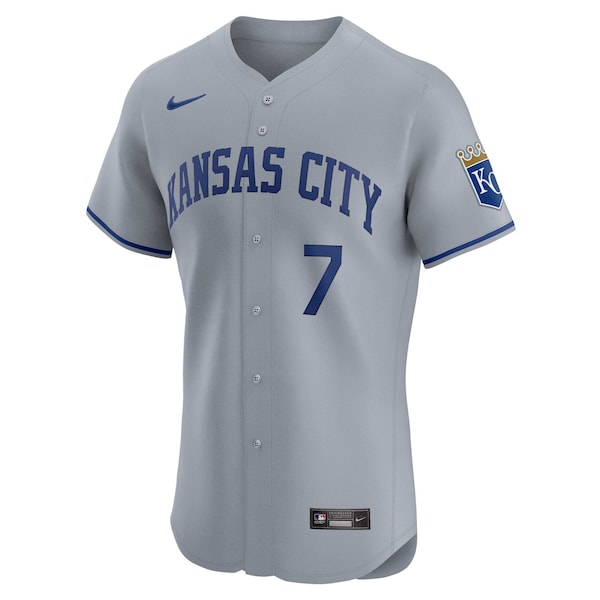 Men's Kansas City Royals Bobby Witt Jr. Nike Gray Road Elite Player Jersey