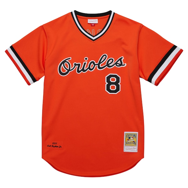 Men's Baltimore Orioles Cal Ripken Jr. Mitchell & Ness Orange 2001 Cooperstown Collection Authentic Throwback Jersey