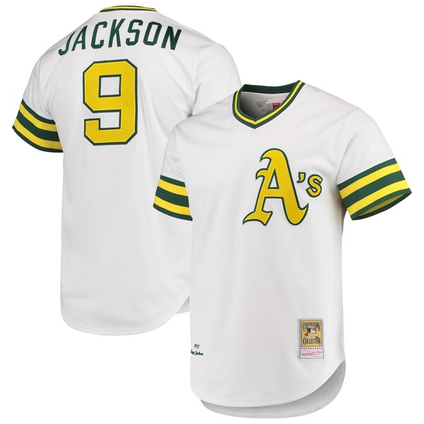 Men's Athletics Reggie Jackson Mitchell & Ness White 1972 Cooperstown Collection Authentic Jersey