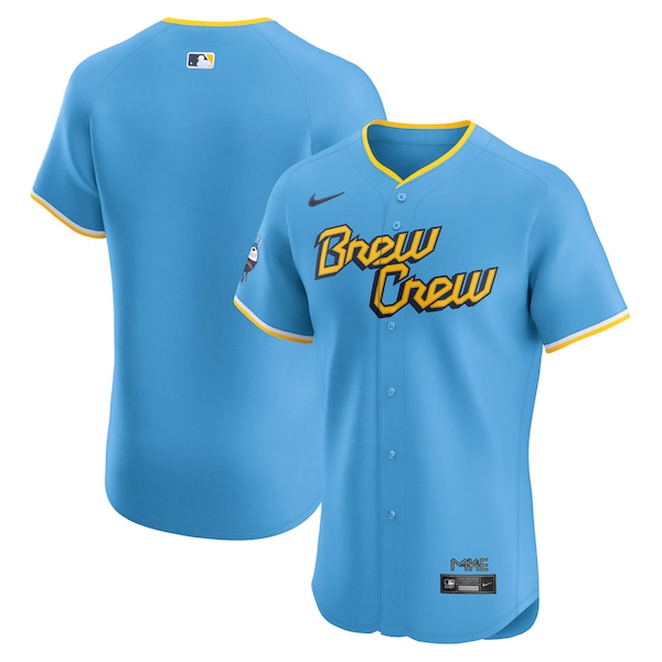 Men's Milwaukee Brewers Nike Powder Blue City Connect Elite Jersey
