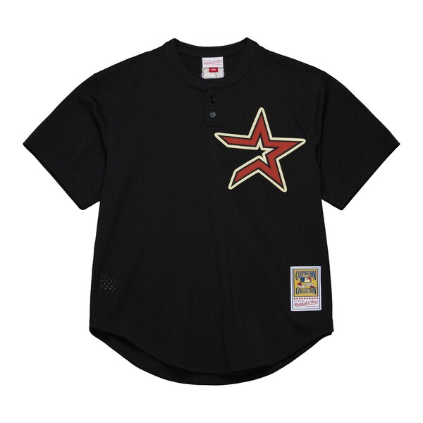 Men's Houston Astros Craig Biggio Mitchell & Ness Black Cooperstown Collection Mesh Batting Practice Jersey