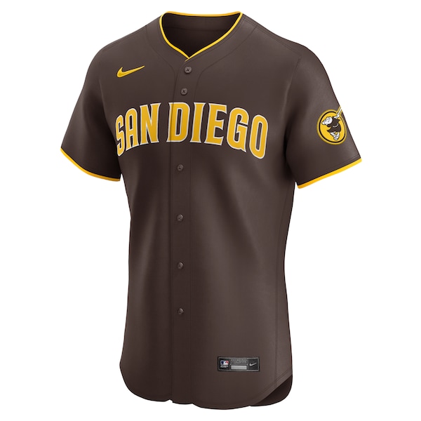 Men's San Diego Padres Nike Brown Road Vapor Premier Elite Patch Jersey