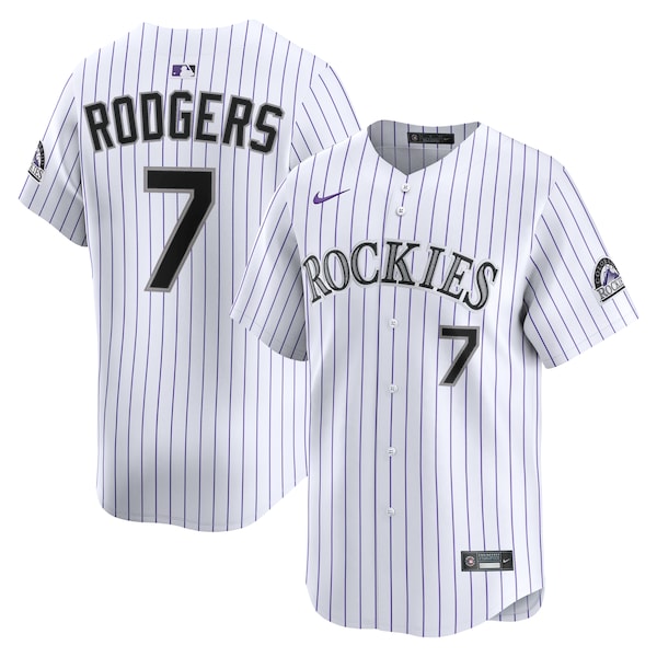 Men's Colorado Rockies Brendan Rodgers Nike White Home Limited Player Jersey