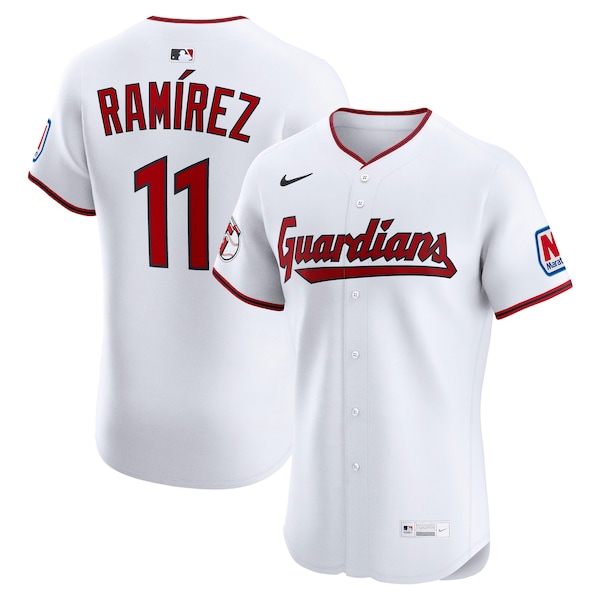 Men's Cleveland Guardians Jose Ramirez Nike White Home Elite Jersey