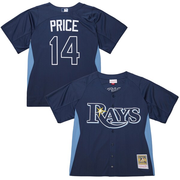 Men's Tampa Bay Rays David Price Mitchell & Ness Blue Authentic Batting Practice Jersey