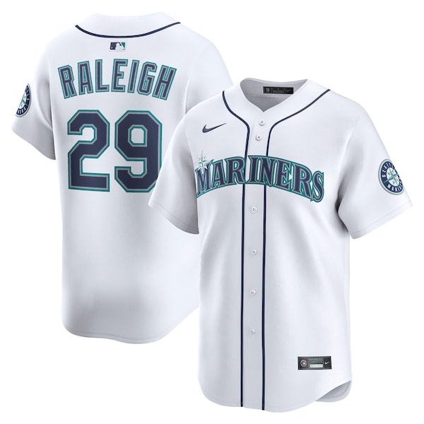 Men's Seattle Mariners Cal Raleigh Nike White Home Limited Player Jersey