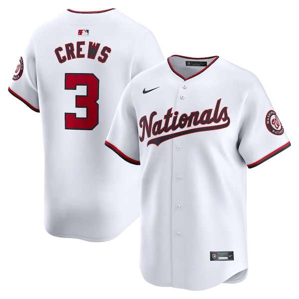Men's Washington Nationals Dylan Crews Nike White Home Limited Player Jersey