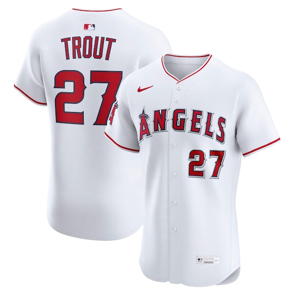 Men's Los Angeles Angels Mike Trout Nike White Home Elite Player Jersey