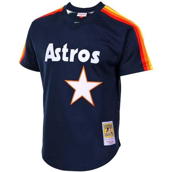 Men's Houston Astros Jeff Bagwell Mitchell & Ness Navy Cooperstown Mesh Batting Practice Jersey