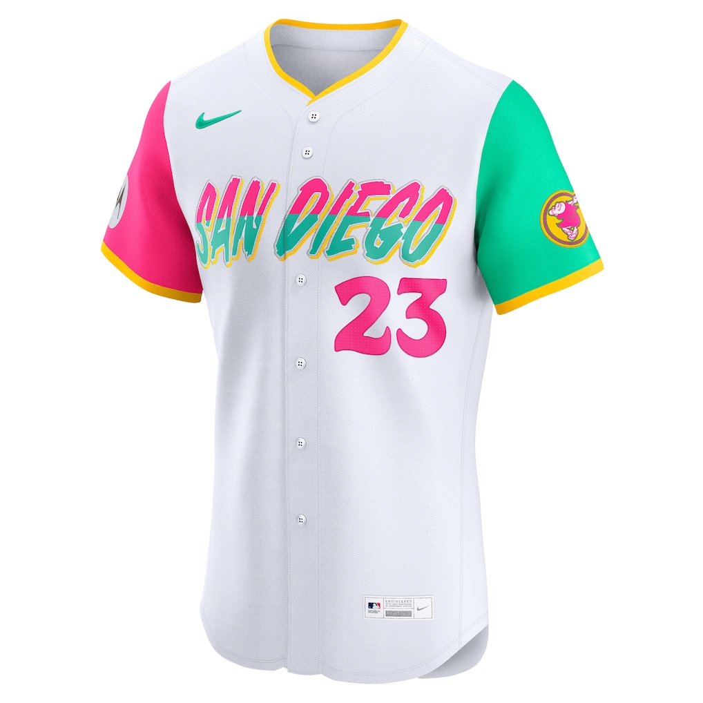 Men's San Diego Padres Fernando Tatis Jr. Nike White City Connect Sponsor Patch Elite Player Jersey