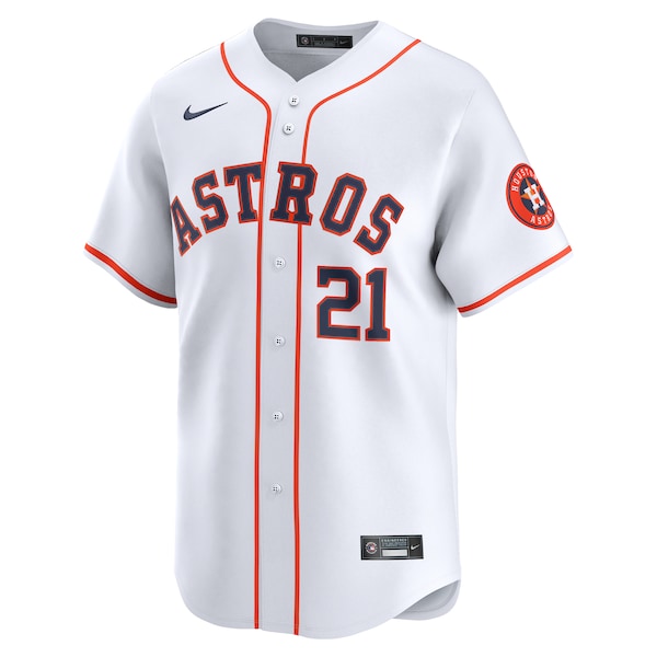 Men's Houston Astros Yainer Diaz Nike White Home Limited Player Jersey