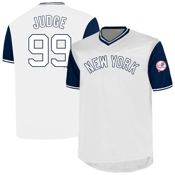 Men's New York Yankees Aaron Judge Profile White Big & Tall Name & Number Birdeye V-Neck T-Shirt