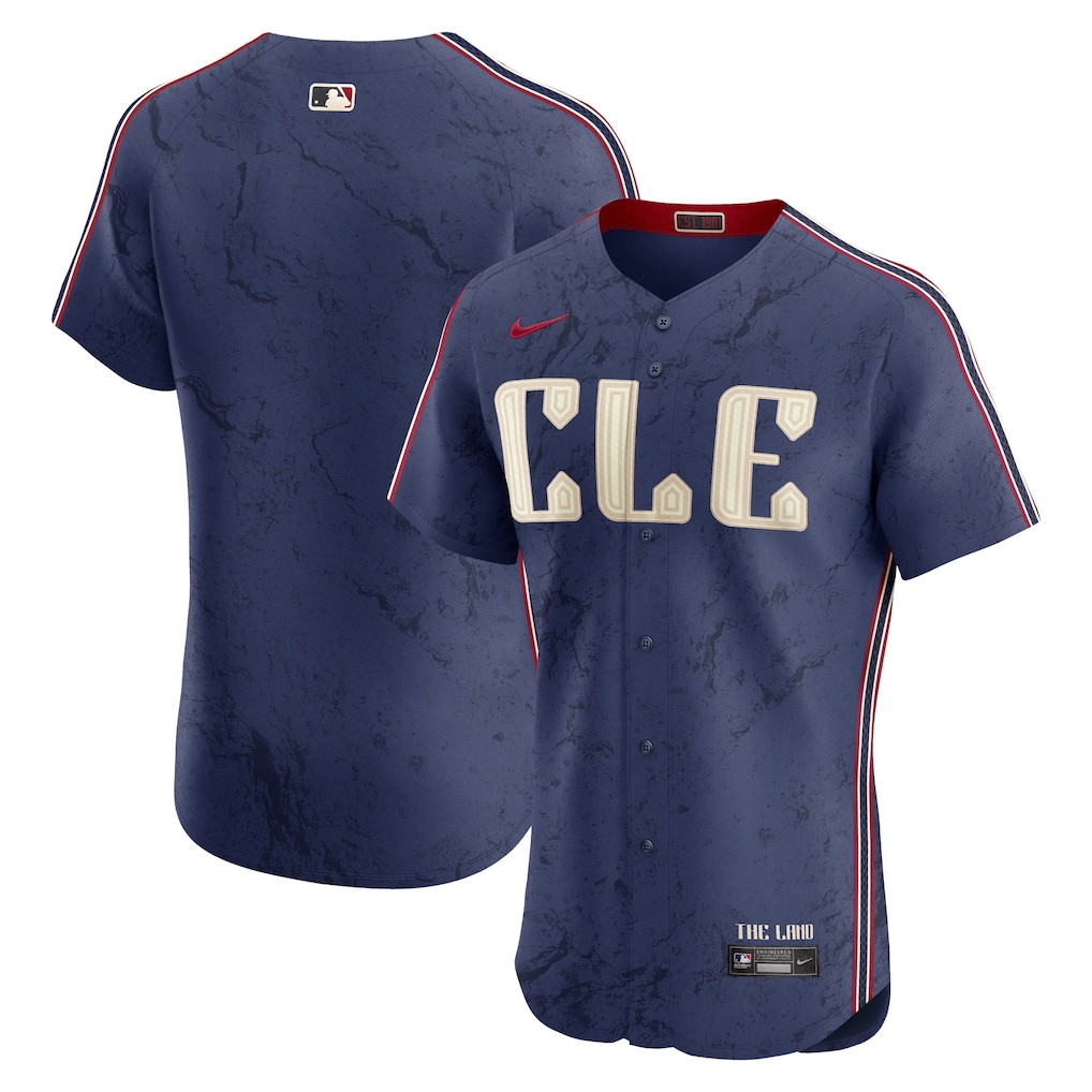 Men's Cleveland Guardians Nike Navy 2024 City Connect Elite Jersey