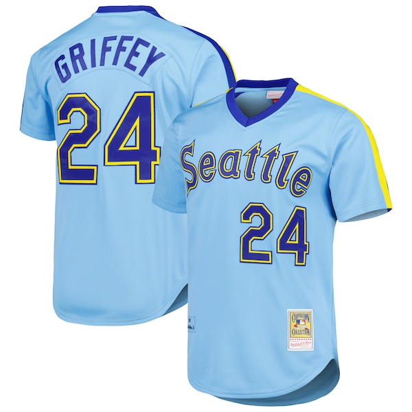 Men's Seattle Mariners Ken Griffey Jr. Mitchell & Ness Light Blue Cooperstown Collection Authentic Jersey