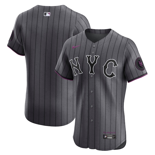 Men's New York Mets Nike Gray City Connect Elite Jersey