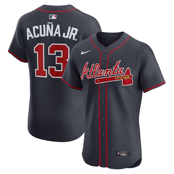 Men's Atlanta Braves Ronald Acu?a Jr. Nike Navy Alternate Elite Jersey