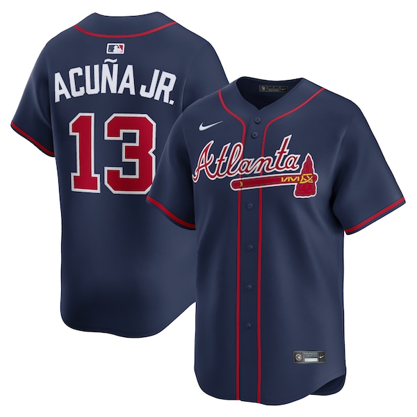Men's Atlanta Braves Ronald Acu?a Jr. Nike Navy Alternate Limited Jersey
